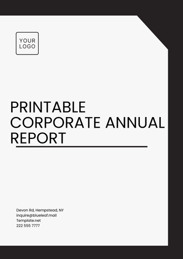 Free Printable Corporate Annual Report Template to Edit Online