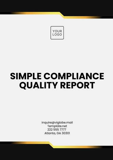 Free Simple Compliance Quality Report Template to Edit Online