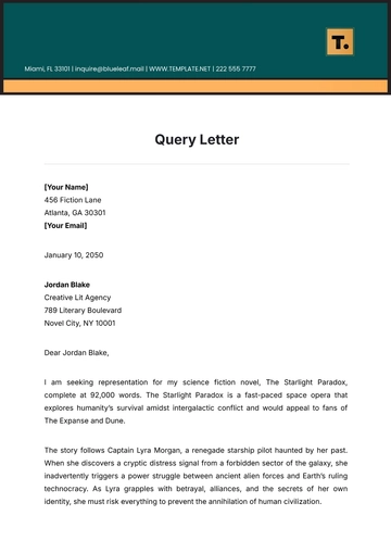 Free Query Letter Template to Edit Online