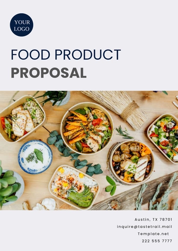Free Food Product Proposal Template to Edit Online