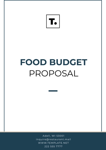 Free Food Budget Proposal Template to Edit Online