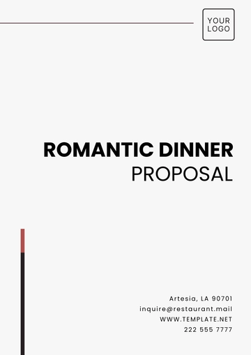 Free Romantic Dinner Proposal Template to Edit Online