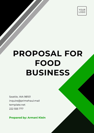 Free Proposal Template for Food Business to Edit Online