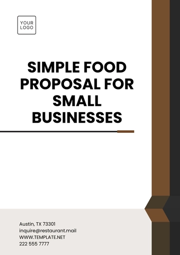 Free Simple Food Proposal Template for Small Businesses to Edit Online