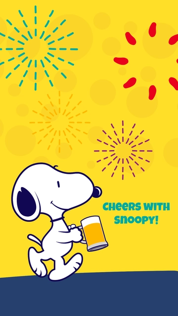 Free Snoopy New Year Wallpaper Template to Edit Online