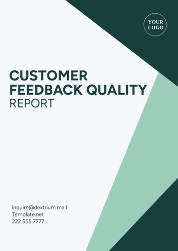 Free Customer Feedback Quality Report Template to Edit Online