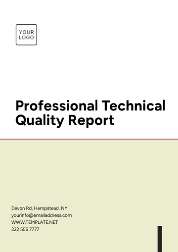 Free Professional Technical Quality Report Template to Edit Online