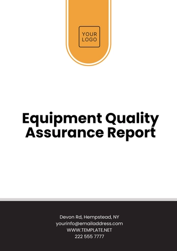 Free Equipment Quality Assurance Report Template to Edit Online