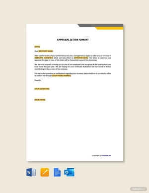 Appraisal Letter Format Template