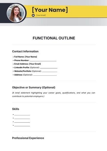 Free Functional Resume Outline Template
