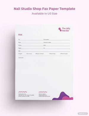 Nail Studio Shop Fax Paper Template
