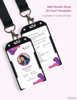 Nail Studio Shop ID Card Template
