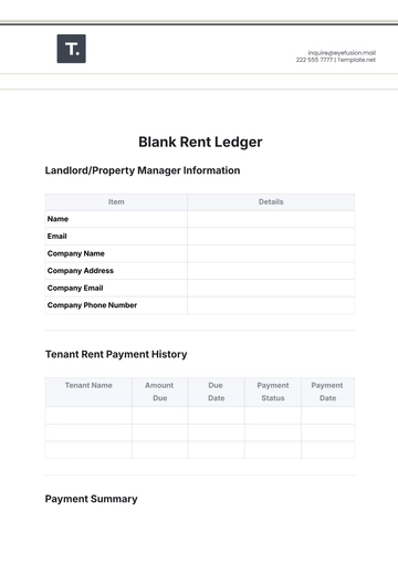 Free Blank Rent Ledger Template to Edit Online