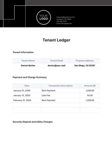 Free Tenant Ledger Template to Edit Online