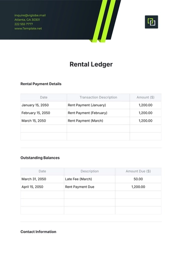 Free Rental Ledger Template to Edit Online