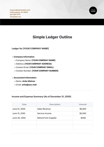 Free Simple Ledger Outline Template to Edit Online