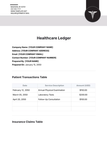 Free Healthcare Ledger Template to Edit Online