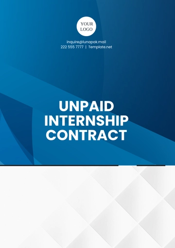 Free Unpaid Internship Contract Template to Edit Online