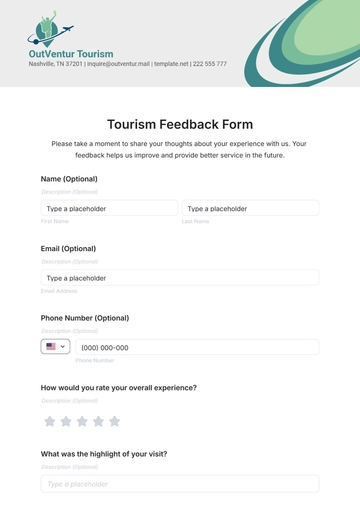 Free Tourism Feedback Form Template to Edit Online