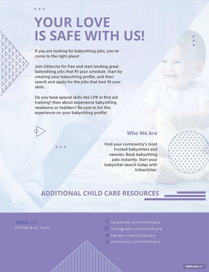 Baby Sitting Flyer Template