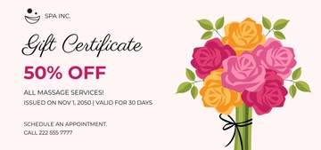 Free Floral Spa Gift Certificate Template to Edit Online