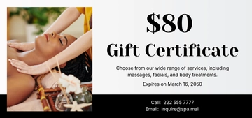 Free Professional Spa Gift Certificate Template to Edit Online