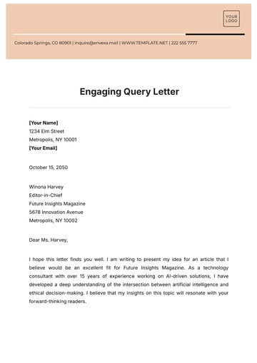 Free Engaging Query Letter Template to Edit Online