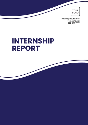 Free Professional Internship Report Template to Edit Online