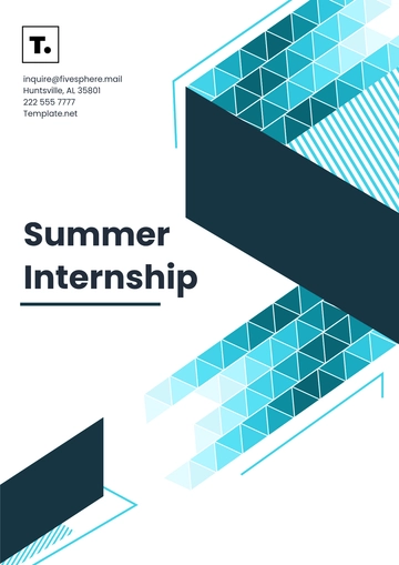Free Summer Internship Template to Edit Online