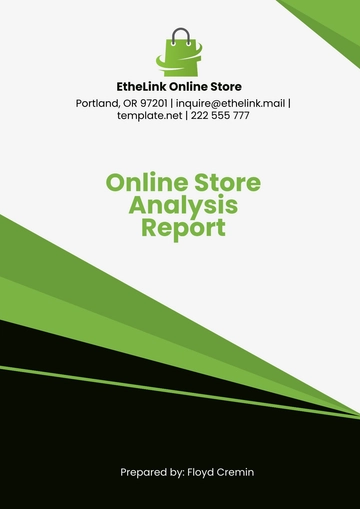 Free Online Store Analysis Report Template to Edit Online
