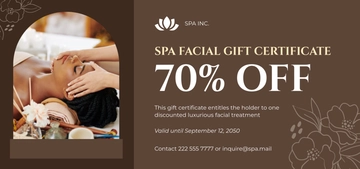 Free Spa Facial Gift Certificate Template to Edit Online