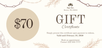 Free Boho Spa Gift Certificate Template to Edit Online