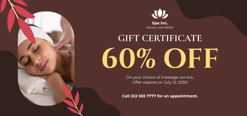Free Aesthetic Spa Gift Certificate Template to Edit Online
