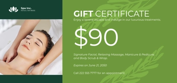 Free Spa Salon Gift Certificate Template to Edit Online
