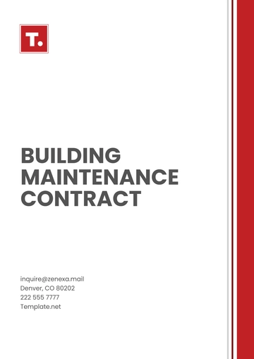 Free Building Maintenance Contract Template to Edit Online