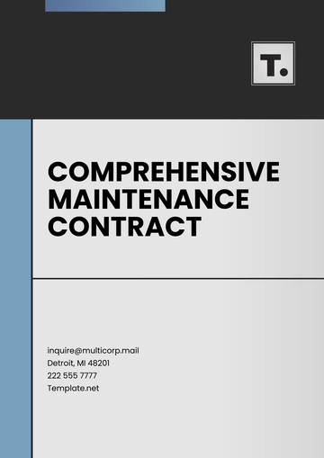 Free Comprehensive Maintenance Contract Template to Edit Online