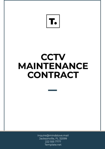 Free CCTV Maintenance Contract Template to Edit Online