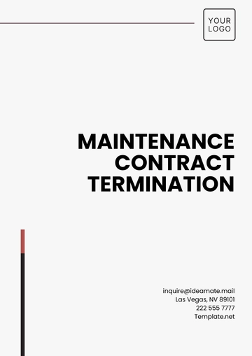 Free Maintenance Contract Termination Template to Edit Online