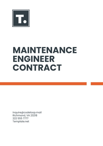 Free Maintenance Engineer Contract Template to Edit Online