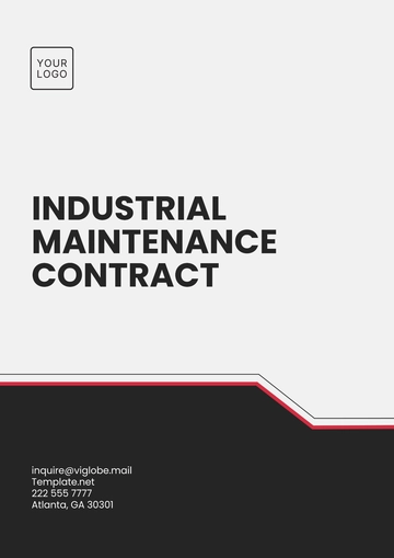 Free Industrial Maintenance Contract Template to Edit Online