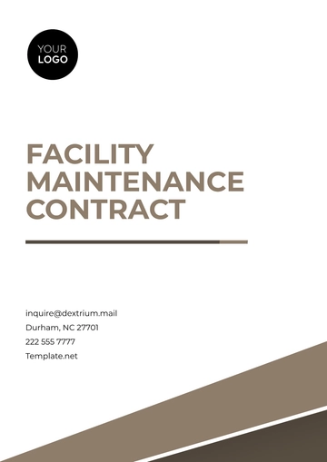Free Facility Maintenance Contract Template to Edit Online