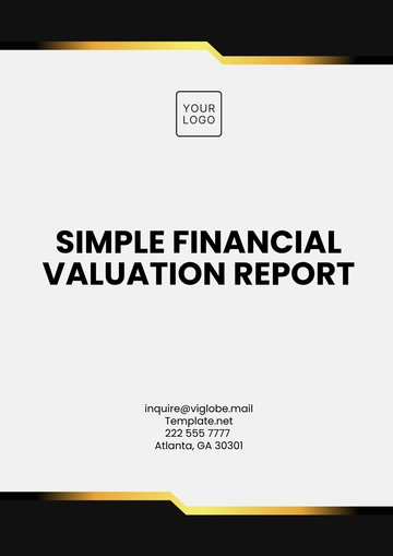 Free Simple Financial Valuation Report Template to Edit Online