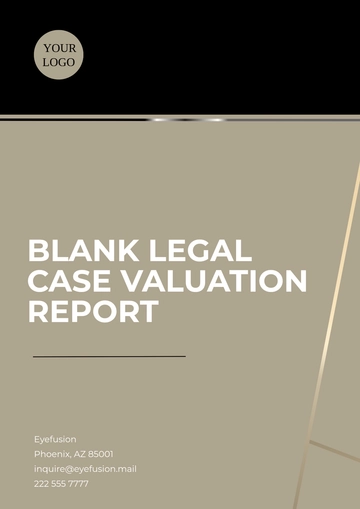 Free Blank Legal Case Valuation Report Template to Edit Online