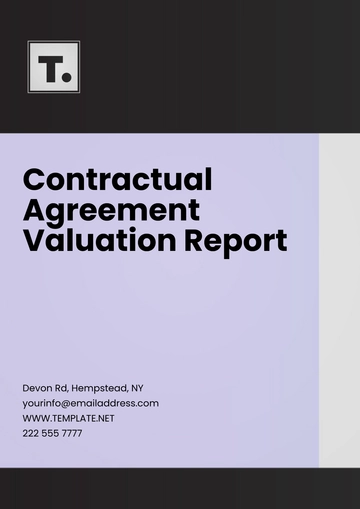 Free Contractual Agreement Valuation Report Template to Edit Online