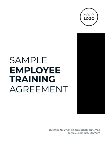 Free Sample Employee Training Agreement Template to Edit Online