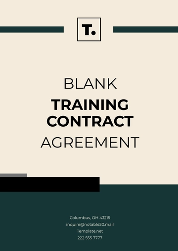 Free Blank Training Contract Agreement Template to Edit Online