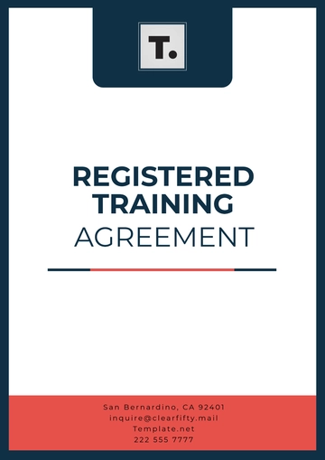 Free Registered Training Agreement Template to Edit Online