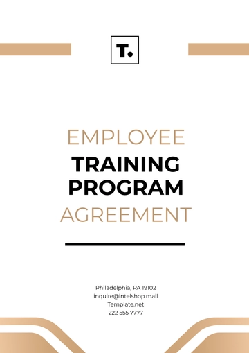 Free Employee Training Program Agreement Template to Edit Online