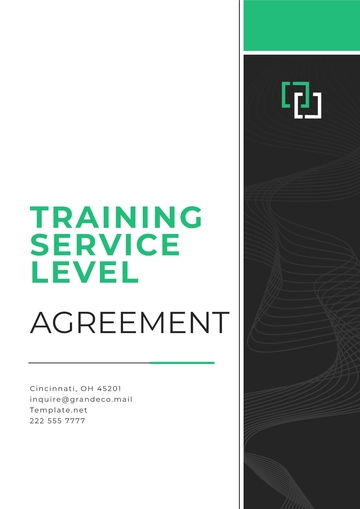 Free Training Service Level Agreement Template to Edit Online