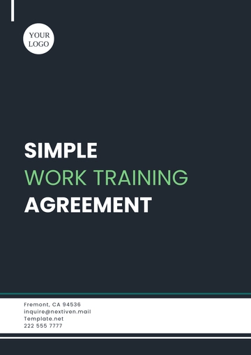 Free Simple Work Training Agreement Template to Edit Online